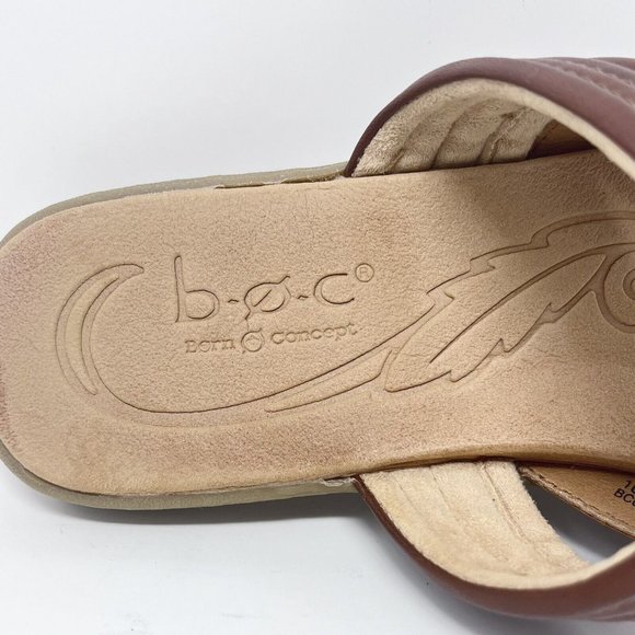 BOC Born Concept Womens 10M Slip On Strapy Toe Sandals Brow Leather BC00019CHA22 - Picture 6 of 8